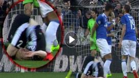 بالفيديو - سقوط مؤلم للغاية لنجم أودينيزي.. كاد أن يصيبه بـ«الشلل»